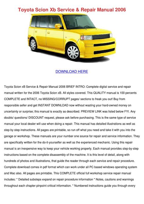 toyota scion xb manual